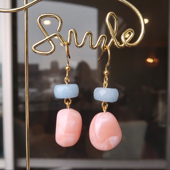 Handmade Marble Stone Drop Earring - Picture 3 of 8